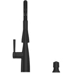 Raya Single Handle Pull-Down Kitchen Faucet - with Industrail Spring , Matte Black