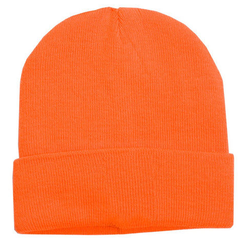 Men's One Size Fluorescent Orange Plain Acrylic/Thinsulate Toque