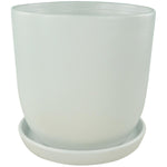 11.75" Egg Pot Ceramic Planter - Matte White