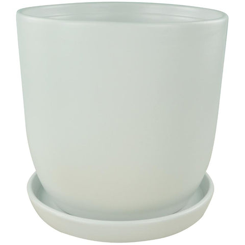11.75" Egg Pot Ceramic Planter - Matte White
