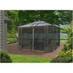 10' x 12' Savion Polycarbonate Gazebo - with Mosquito Net