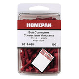 100 Pack 22-18 Butt Terminals