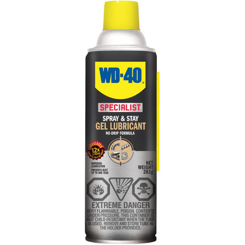 WD-40 Specialist Spray & Stay Gel Lubricant | Long-Lasting, Non-drip and self-Healing Reduces Need for re-Application 283g | 1221 | Single Can