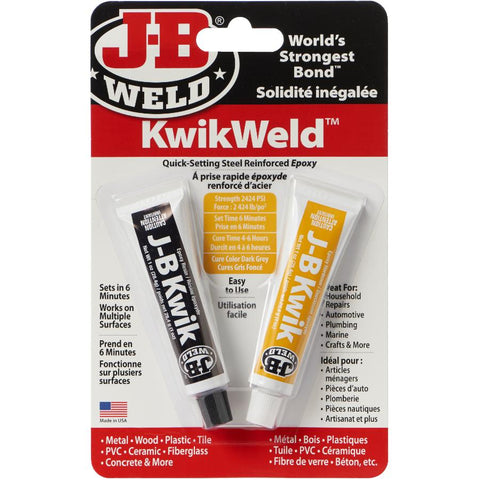 JB Weld 8276CAN KwikWeld Quick Setting Steel Reinforced Epoxy - 2 oz, Dark Grey