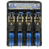 Erickson 31415 Pro Series Blue 1-Inch x 15-Inch Rubber Handle Ratcheting Tie-Down Strap