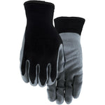 Mens Cotton Knit Garden Gloves with Rubber Fingers & Palms - Large