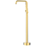 Indy Single Handle Freestanding Tub Faucet - with Hand Shower + Knurled Accents, Matte Gold