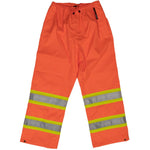 Hi-Visibility Orange Safety Rain Pants - Large