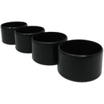 1" Black Plastic Furniture Leg Tips - 4 Pack