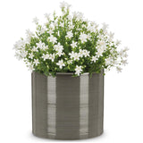 11" Grey Glass Fashionista Ceramic Planter