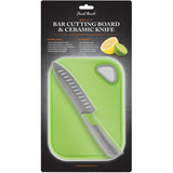 Final Touch Non-Slip Bar Cutting Board & Ceramic Knife (FTA7301)