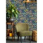 Groovy Garden Peel & Stick Wallpaper - Navy, 20.5" x 18'