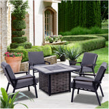 Summit Wicker Firepit Set - 5 Pieces