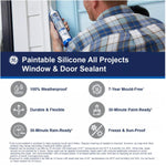 Paintable Window & Door Silicone Sealant - White, 299 ml