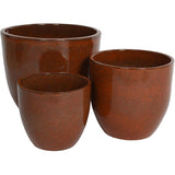 Red Matteo Ceramic Planters - 3 Piece, Assortment