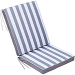 High Back Chair Cushion - Grey + Stripe