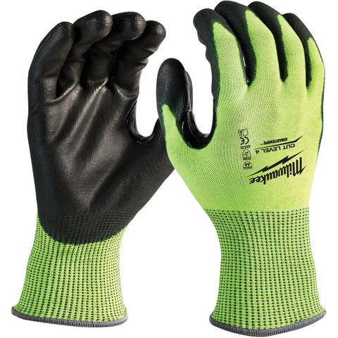 Nitrile Cut Level 4 High Visibility Gloves - Large