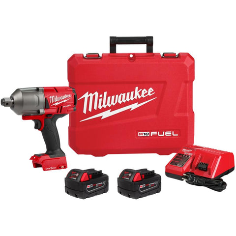 M18 Fuel One Key 18V 3/4" Lithium-ion Cordless High Torque Impact Wrench Kit - with Friction Ring, 2 Batteries, Charger & Tool Case