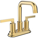 Indy Two Handle Lavatory Faucet with Knurled Accents - Matte Gold