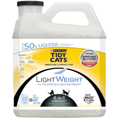 Tidy Cats Clumping Cat Litter - Lightweight 4-in-1 Strength, 2.72 kg