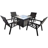 Summit Wicker Firepit Set - 5 Pieces