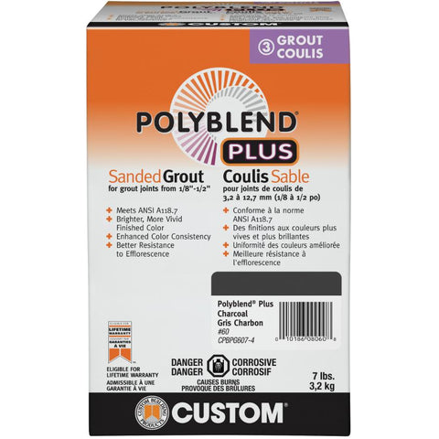 Polyblend Plus Sanded Grout - #60 Charcoal, 7 lb