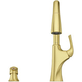 Rancho Single Handle Pull-Down Kitchen Faucet - with Soap Dispenser, Brushed Gold