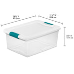 Sterilite+14948012+15+Quart+White%2fClear+Plastic+Storage+Box+With+Blue+Aquarium+Latches