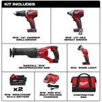 M18 Cordless 4-Tool Combo Kit - Hammer Drill, Reciprocating Saw, Impact Driver & Work Light