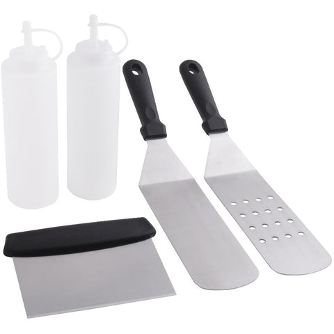 Soft Grip Barbecue Tool Set - Stainless Steel, 5 Piece