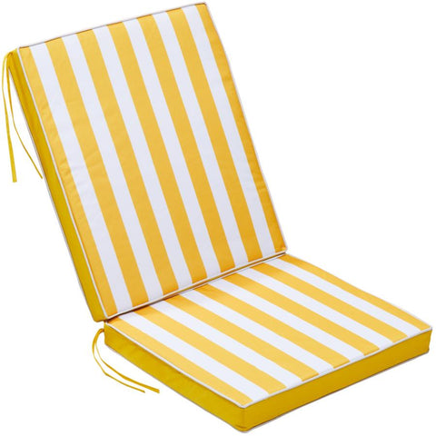 High Back Chair Cushion - Yellow + Stripe