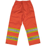 Hi-Visibility Orange Safety Rain Pants - Medium