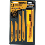 DEWALT DW4892 Reciprocating Saw Blade Set with Case, 12-Piece