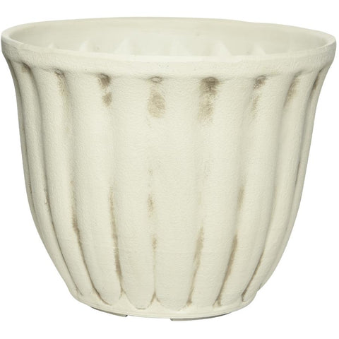 14.6" Polystone Goblet Planter - White