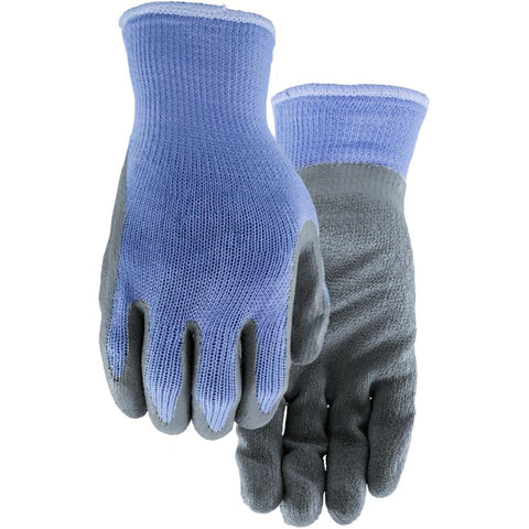 Ladies Cotton Knit Garden Gloves with Rubber Fingers & Palms - Medium