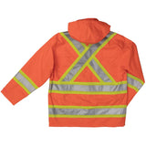 Hi-Visibility Orange Rain Safety Jacket - Large