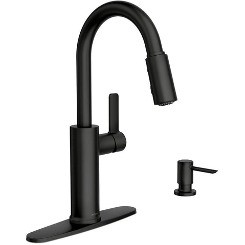Durani Modern Single Handle Pull-Down Kitchen Faucet - Black