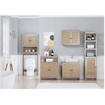 16" x 63" Arley Linen Tower Cabinet - with Single Door, Brown