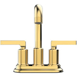 Indy Two Handle Lavatory Faucet with Knurled Accents - Matte Gold