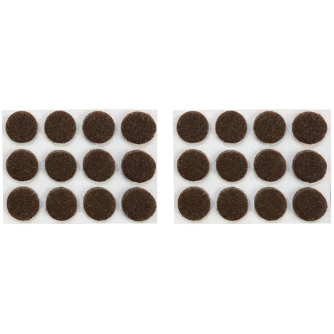 1/2" Round Medium Duty Felt Pads - 24 Pack