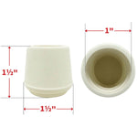 1" Off-White Rubber Furniture Leg Tips - 4 Pack