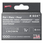 1000 Pack 1/4" Wide-Crown Staples, for #800X Stapler