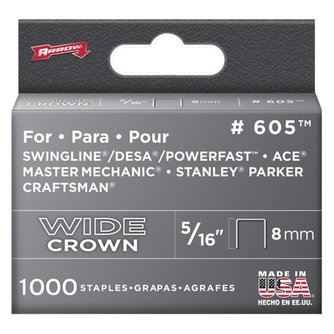 1000 Pack 5/16" Wide-Crown Staples, for #800X Stapler
