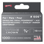 1000 Pack 3/8" Wide-Crown Staples, for #800X Stapler