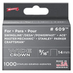 1000 Pack 9/16" Wide-Crown Staples, for #800X Stapler