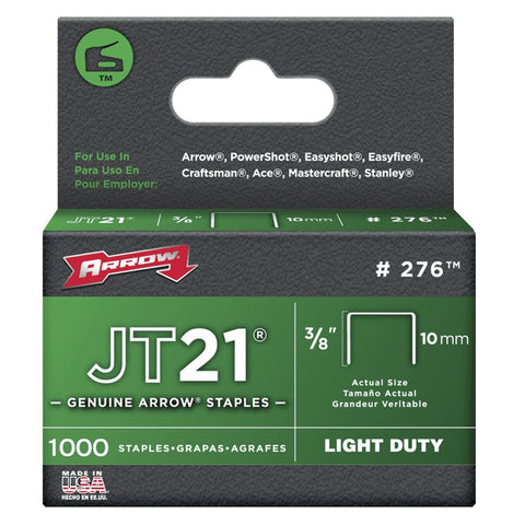 1000 Pack 3/8" Staples, for JT21 Stapler