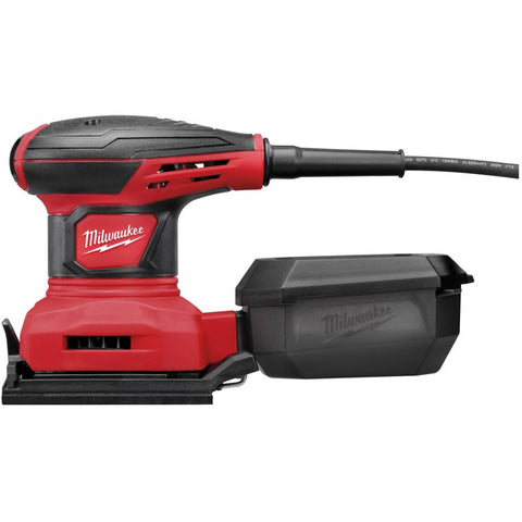 Milwaukee 6033-21 3 Amp 1/4 Sheet Orbital 14,000 OBM Compact Palm Sander with Dust Canister (2 Sheets of Sandpaper Included)