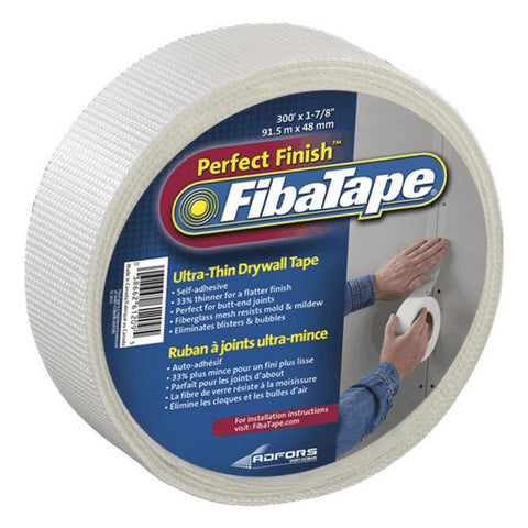 FibaTape FDW8654-U Perfect Finish, Ultra-Thin Joint Drywall Tape, 1-7/8 in. x 300 ft, White