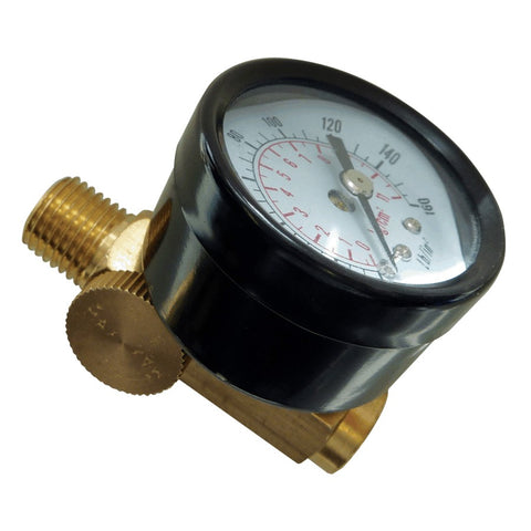 1/4 inch(s) Female x 1/4 inch(s) Male National Pipe Thread Pressure Regulator, with Gauge
