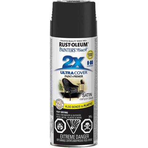 Rust-Oleum Painter's Touch 2X Ultra Cover Satin in Canyon Black, 340g